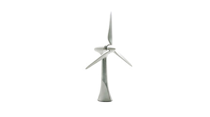 Fototapeta premium Modern White Wind Turbine Generator on White Background