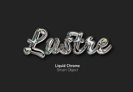 Liquid Chrome Script Metallic Text Effect
