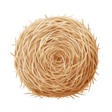 Watercolor cartoon hay bale clipart for farm design on white background