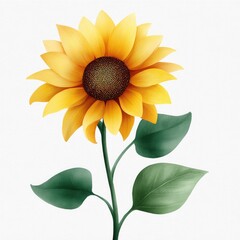Naklejka premium Whimsical watercolor sunflower clipart on white background for creative designs