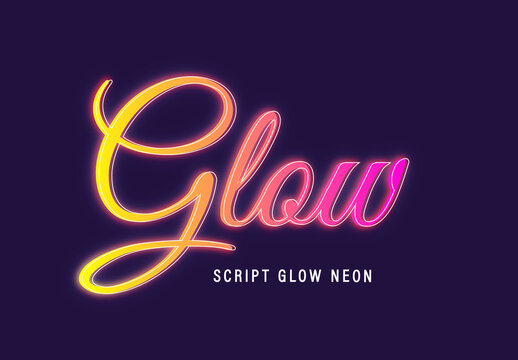 Neon Script Glow Text Effect