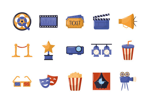 Cinema Movie Illustration Set