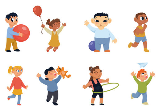 Children Playing Illustration Set