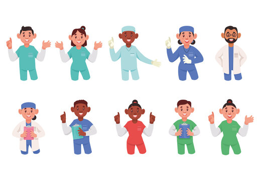 Medical Workers Illustration Set