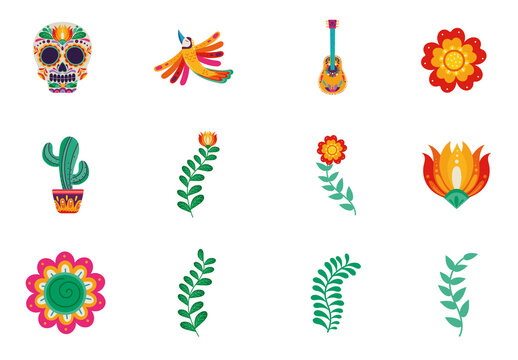 Mexican Folk Culture Illustration Set