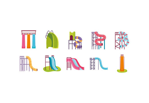 Playground Slides Illustration Set