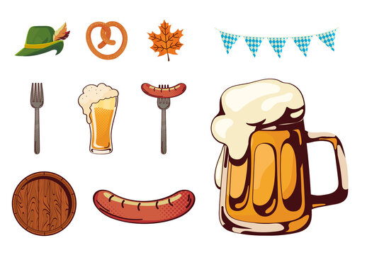 Oktoberfest Beer Festival Illustration Set