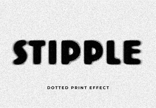 Halftone Dotted Print Text Effect