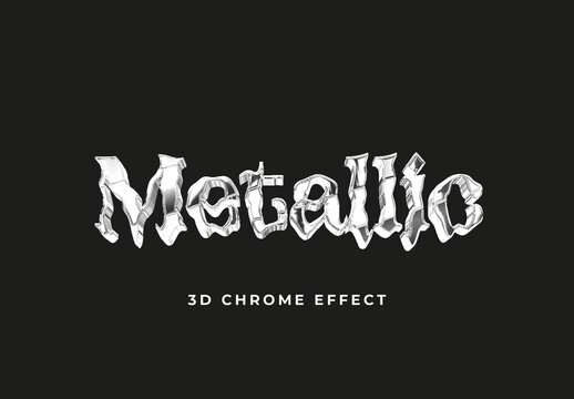 Gray Scale Chrome Text Effect