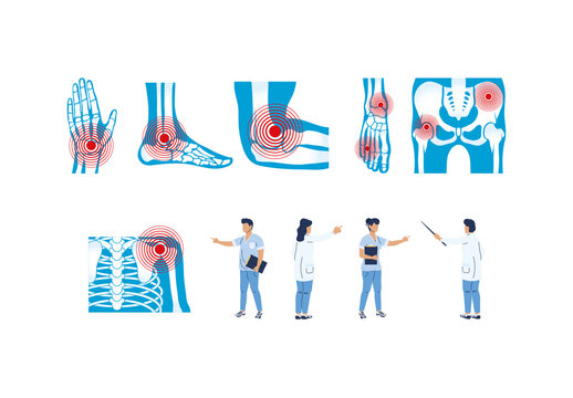 Medical Anatomy Pain Points Illustration Set