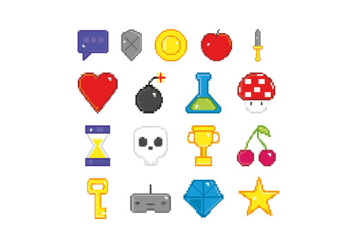 Pixel Art Game Icon Set