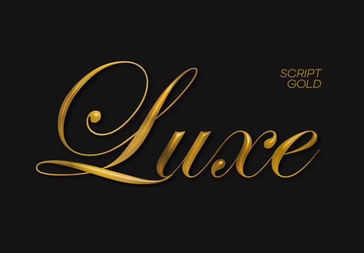 Luxury  Gold Script Text Effect