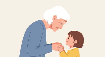 Obraz premium Grandmother holding child's hands in a loving gesture, showcasing intergenerational bond