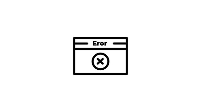Critical Error Warning Message, Vintage pop up windows. alpha channel 4k