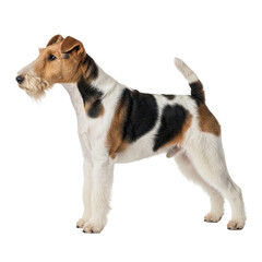 Fototapeta premium Fox Terrier Dog Standing Profile White Background