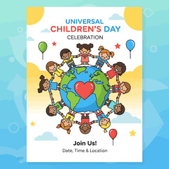 Fototapeta premium Universal Children's Day Celebration Poster.