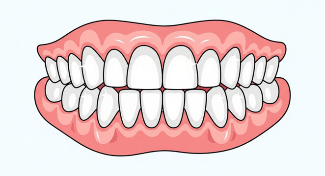 Illustration of Human Teeth and Gums Anatomy.