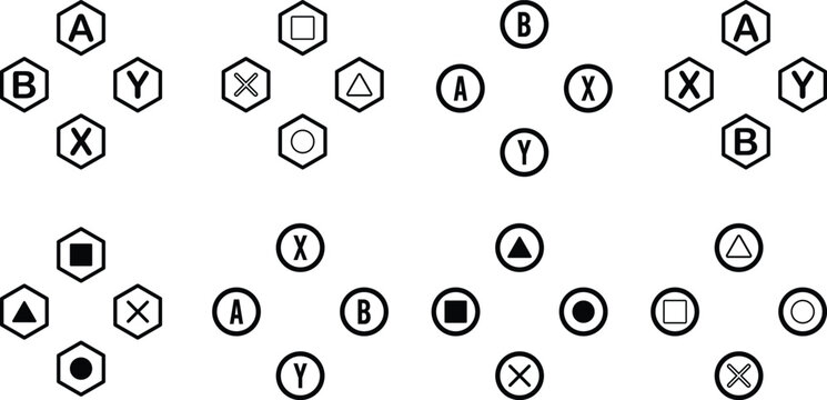 Keyboard control keys icon vector set including arrow keys and WASD buttons for gaming and navigation. Ideal for game interfaces, tutorials, and UI design.