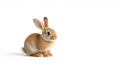 Fototapeta premium Easter bunny banner with clean composition and copy space