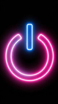 Glowing power symbol on a dark background