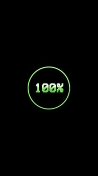 circular loading bar countdown percentage timer loading animation, on black background, content creator, game streaming animation