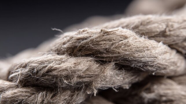 Textured Natural Fiber Rope Intertwined in a Close-Up Image Capturing the Intricate Details, Weaving Patterns, and Unique Textures of Traditional Craftsmanship