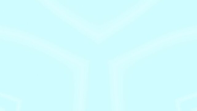 Abstract light blue kaleidoscope background with seamless looping geometric motion. Soft cyan glowing lines form symmetric star and triangular patterns in a clean, minimalist digital animation