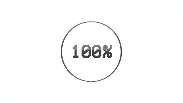 circular loading bar countdown percentage timer loading animation, on black background, content creator, game streaming animation