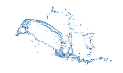 Obraz premium Water splash in air on white background