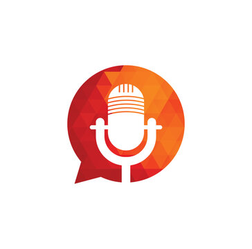 Podcast talk vector logo design.