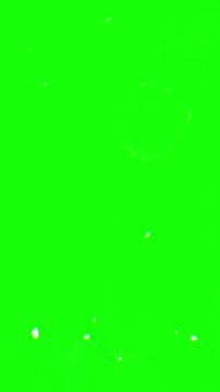 Real burn abstract fragmented flash burning glitch vertical green screen background fire distortion effect flicker animation VFX overlay for video editing and compositing