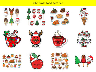 Obraz premium Christmas food and drink items