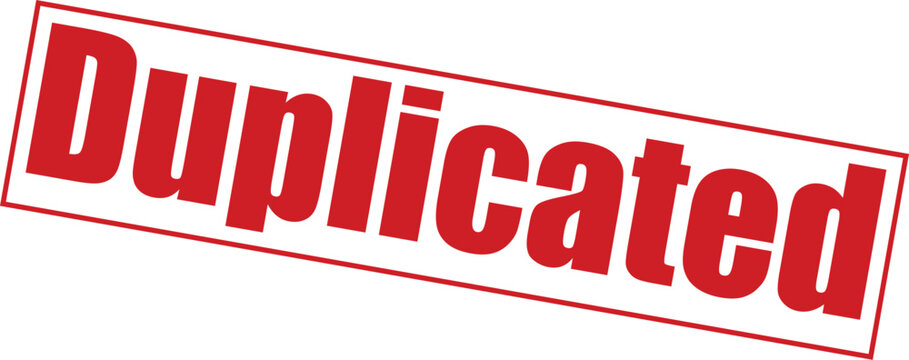 Red stamp with the word duplicated