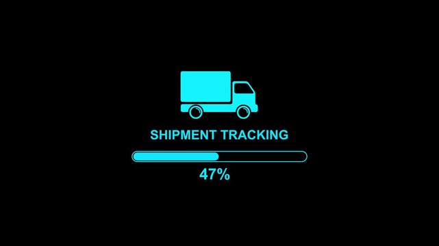 Shipment Tracking Progress Animation with Delivery Truck and Loading Bar delivery tracking