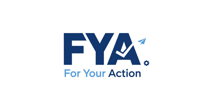 FYA - For Your Action business acronym concept with icons.