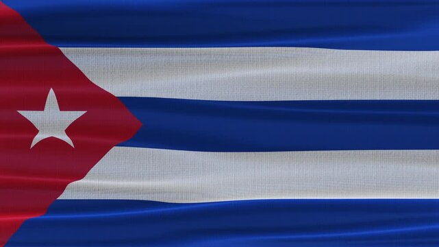 Cuba flag waving in the wind with high quality fabric texture