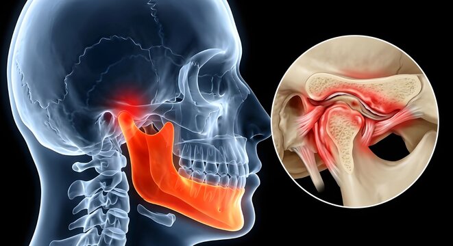 Medical Illustration of TMJ Disorder and Jaw Pain