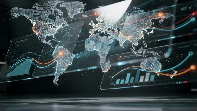 Focus on a cloud dashboard displaying realtime cold chain data with graphs and alerts optimizing the monitoring of sensitive medical shipments remotely.