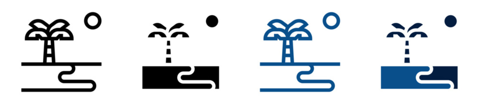 Iconos de descanso en la playa. Relajaci&oacute;n, ocio y tiempo libre en ambiente tropical. Ilustraci&oacute;n vectorial