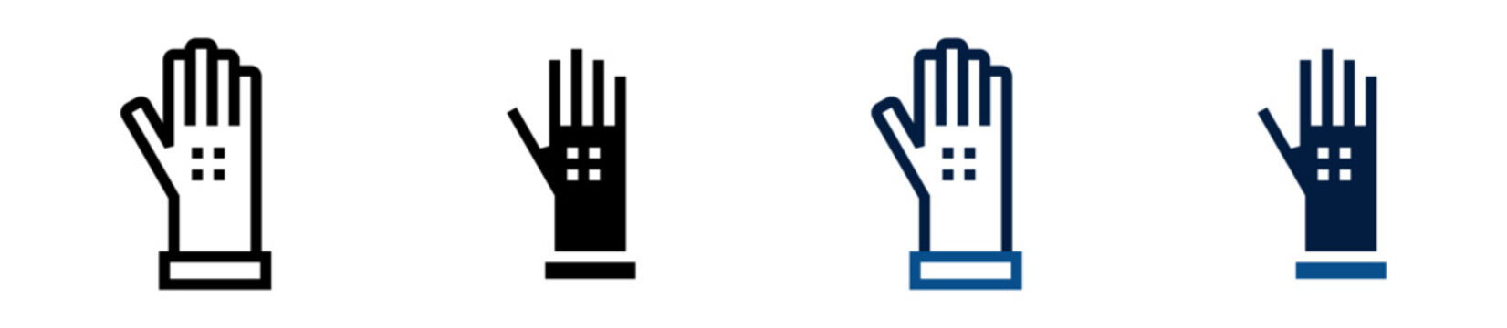 Iconos de guantes de protecci&oacute;n. Guantes de seguridad. Protecci&oacute;n personal y prevenci&oacute;n de riesgos laborales. Ilustraci&oacute;n vectorial