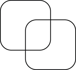 Obraz premium A black line drawing of two rounded squares overlapping