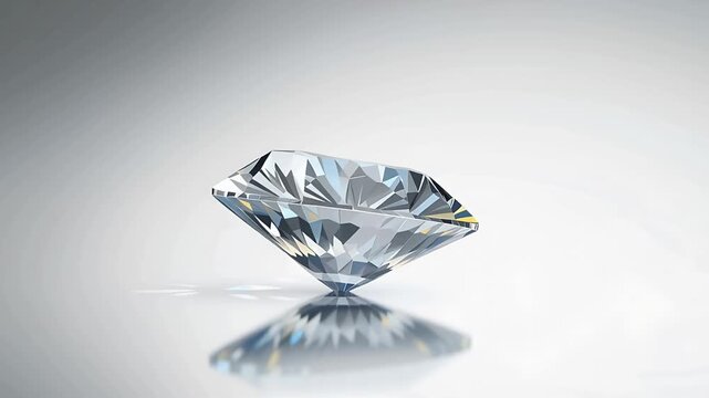 diamond gemstone on reflective surface under soft studio lighting