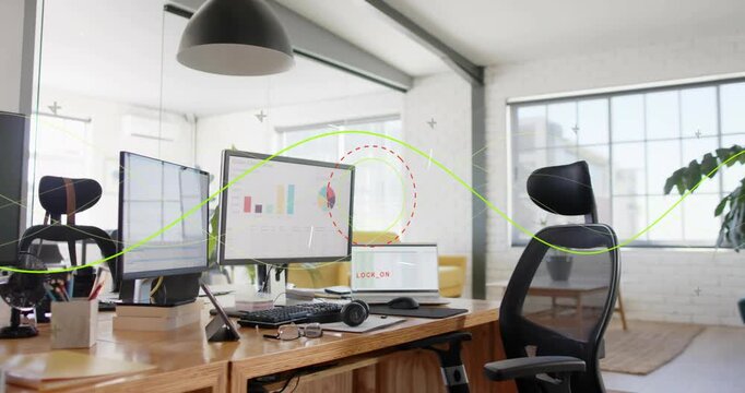 Vertical video: PC getting overlays waveform sweeping monitors red circle marking LOCK_ON tech scan