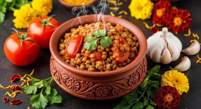 Traditional Assamese Masor Tenga with Tomatoes and Mustard Seeds for Bohag Bihu