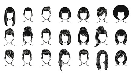 Collection of Diverse Hairstyles for Men and Women Showcasing Various Cuts and Styles © imran