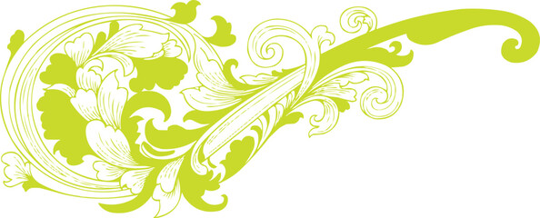 The image features a decorative scroll design that embodies an elegant and vintage aesthetic.