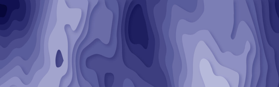 Abstract Purple Topographic Layers Background, Paper Cut Style Contour Map with Gradient Depth Effect, Modern 3D Layered Terrain Design for Poster, Banner, Website and Creative Layout