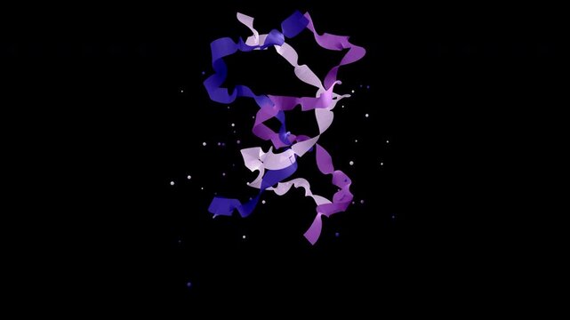 Protein Trimer Medical Visualization - Purple Alpha Loop
