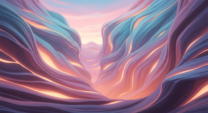 Surreal Landscape with Flowing Colors and Inner Light.