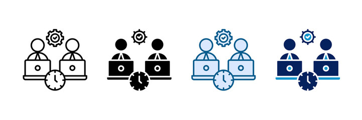 Obraz premium Team Workspace Icon Set Multiple Style Collection